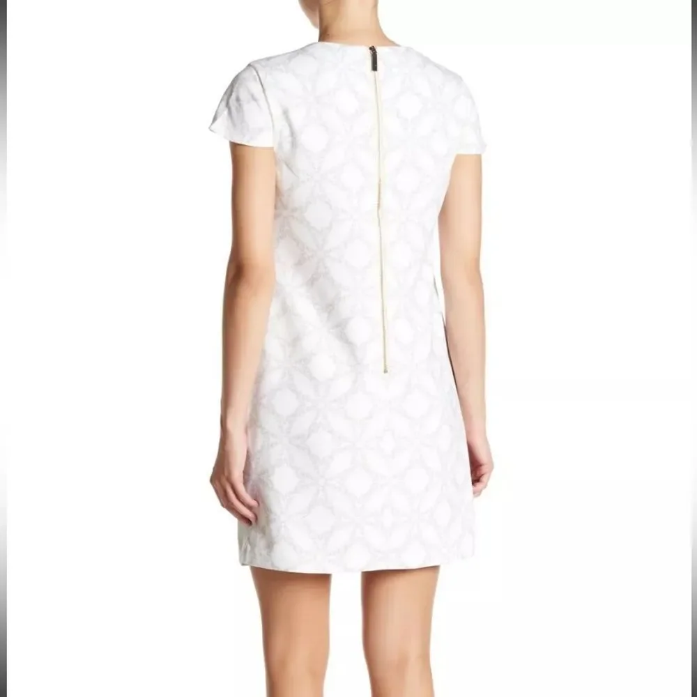 Ted Baker London Alila Cap Sleeve Sheath Dress Floral Pearl White Size 3 / 6 - 8 - Picture 2 of 14
